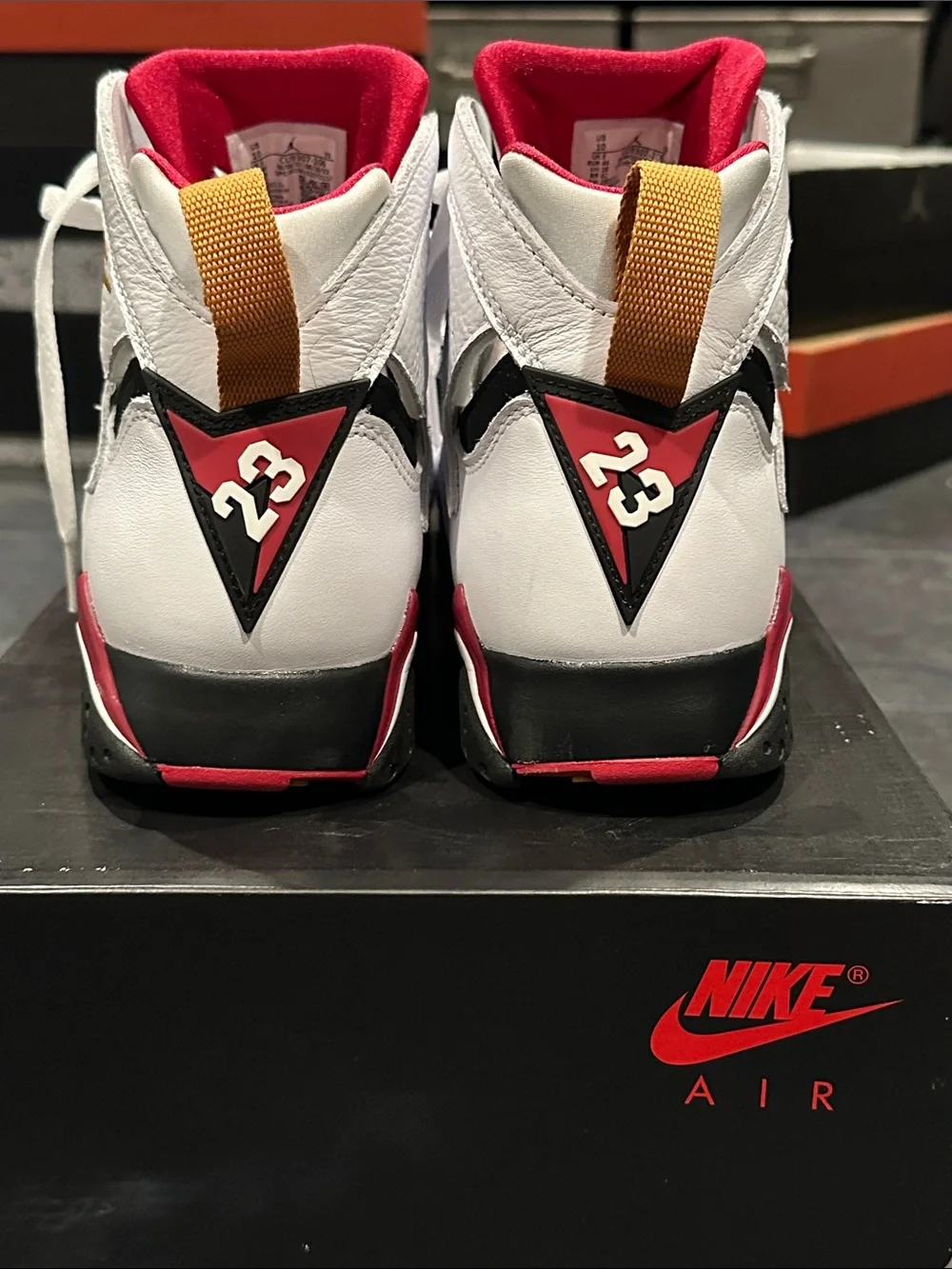 AIR Jordan 7 RETRO 2022 Men’s White/Redz/Gold High-Top Basketball Sneakers